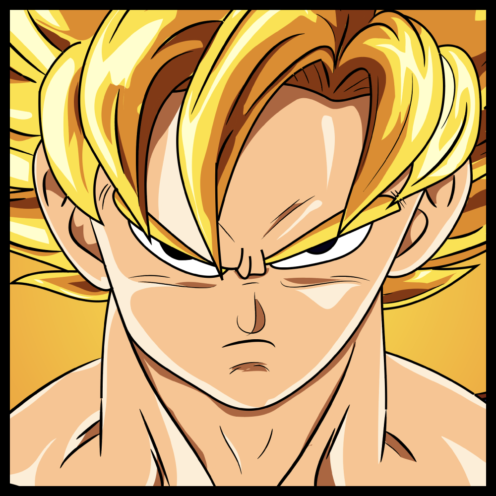 Goku recreated in Illustrator
