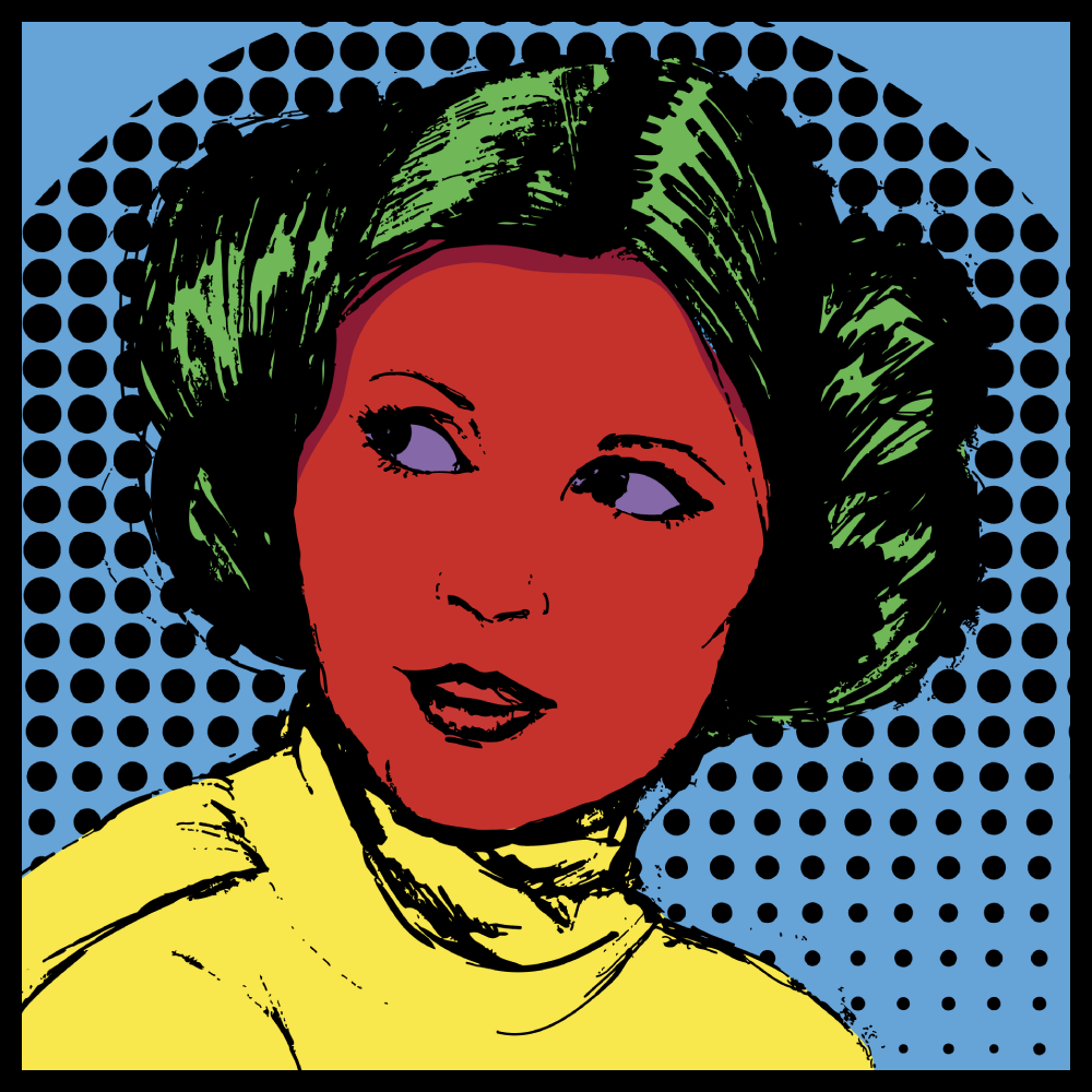 Pop Art Inspired Princess Leia created in Illustrator