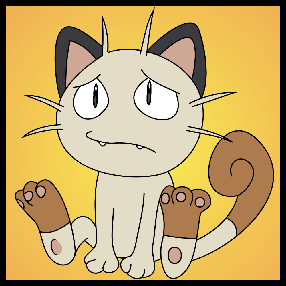 Meowth recreated in Illustrator