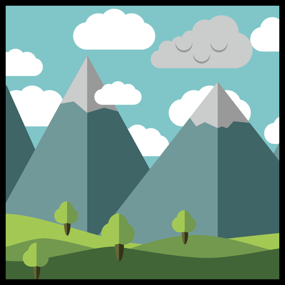 Mountain Scene created in Illustrator