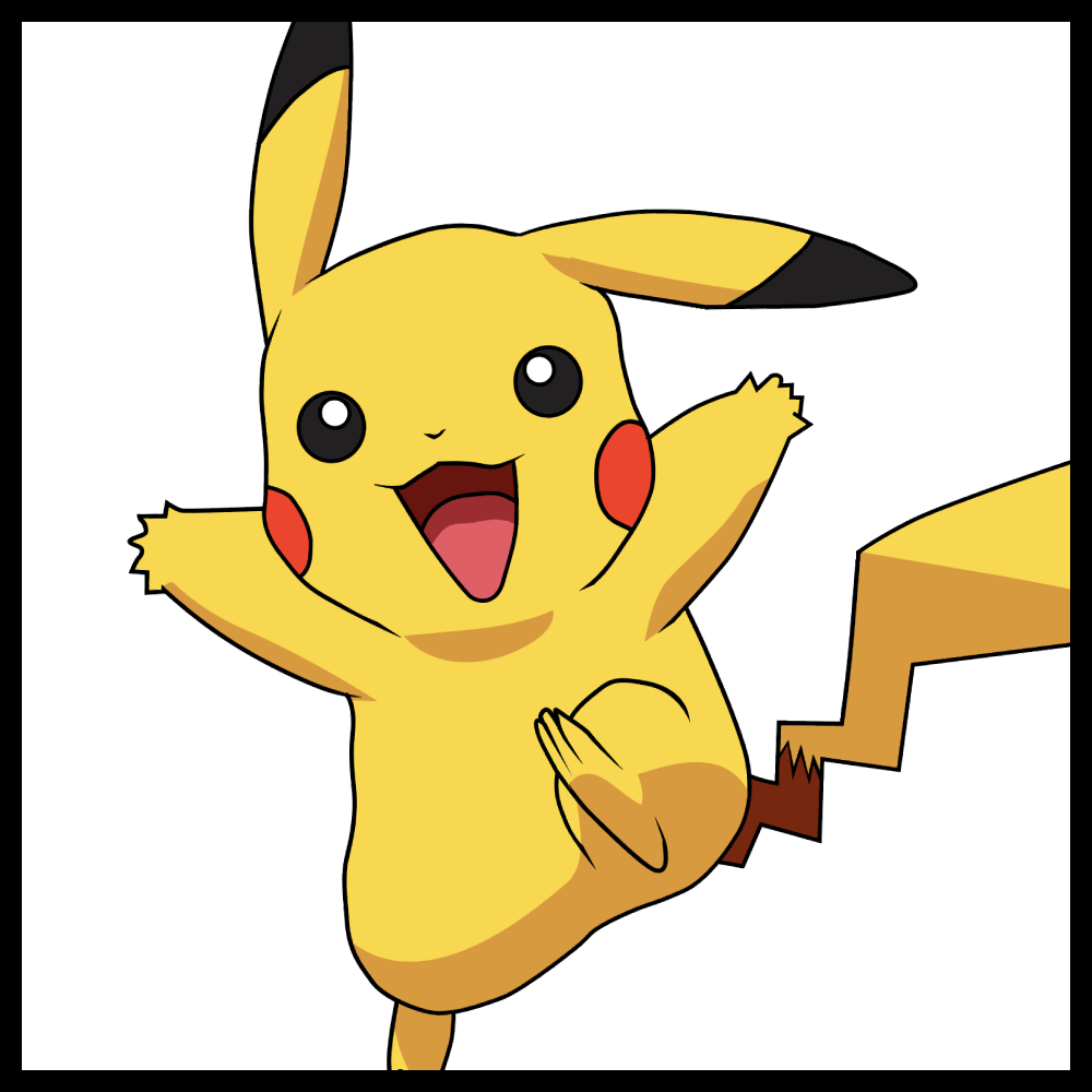 Pikachu recreated in Illustrator