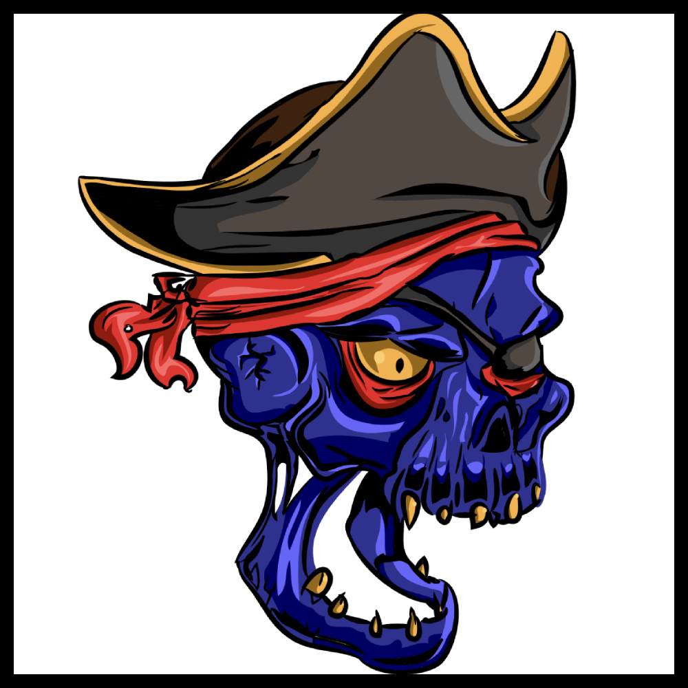Pirate Zombie created in Illustrator